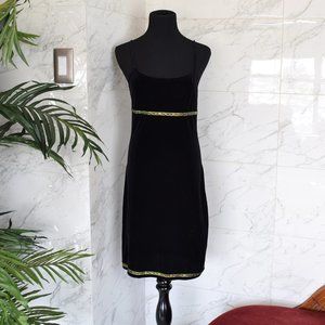 Concert Black Velvet Sleeveless Party Dress Size S